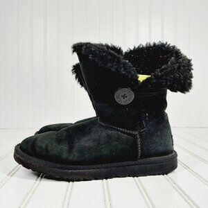 UGG 8 Bailey Button Mid Calf Shearling Suede Sheepskin Fur Winter Boots D268